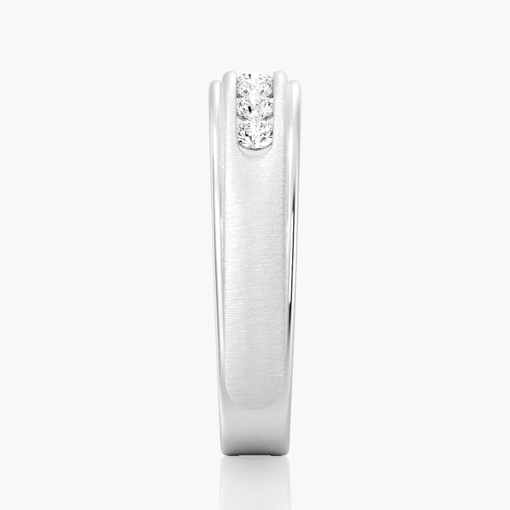 7mm Brush Finish Channel Set Moissanite Men's Wedding Band - Durable & Hypoallergenic Tungsten Ring for Grooms, Engagements & Anniversaries - Perfect for Everyday Wear & Formal Occasions