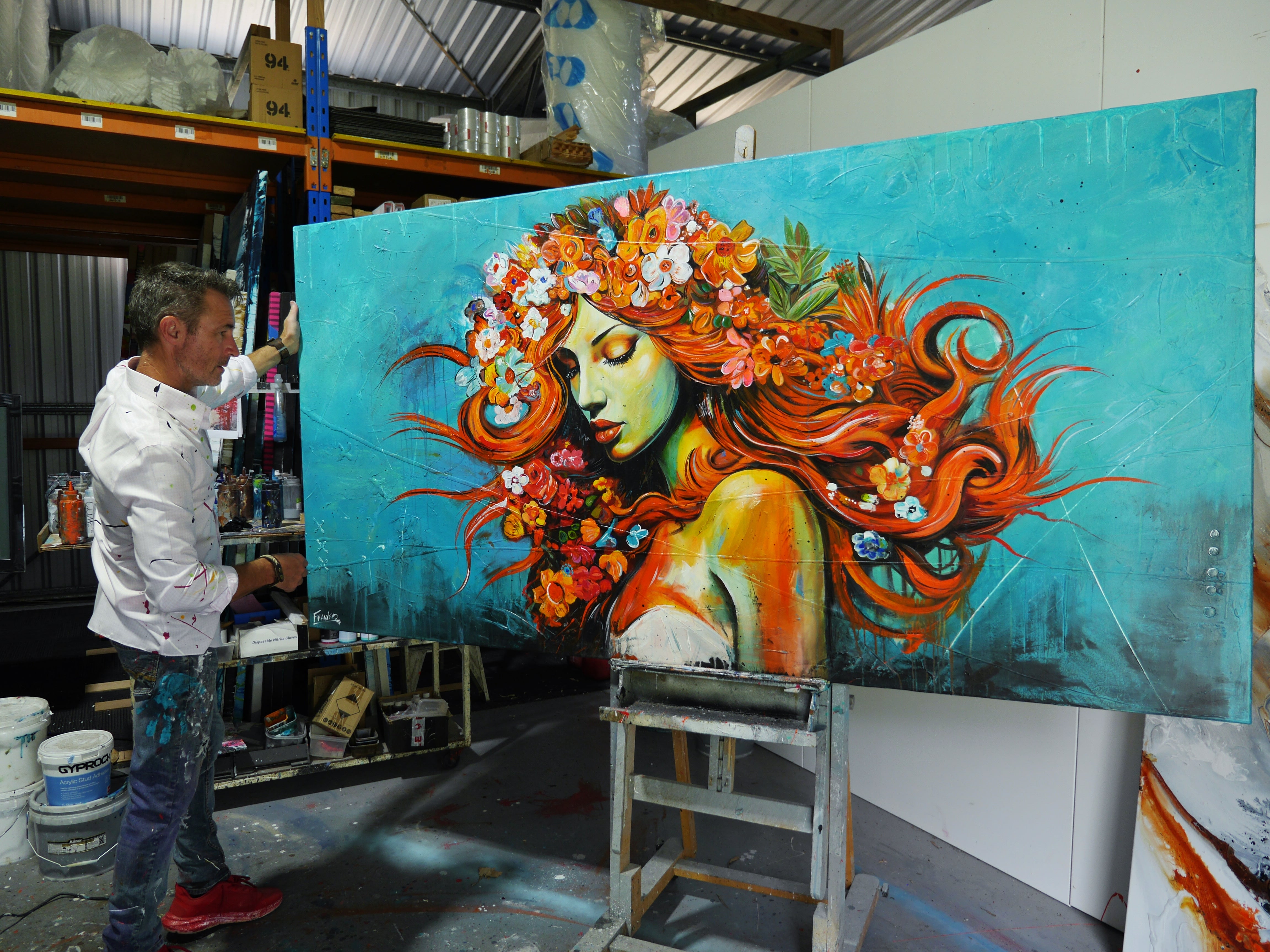 240cm x 120cm Ivy Textured Abstract Realism Canvas Wall Art - Modern Home Decor for Living Room, Bedroom & Office