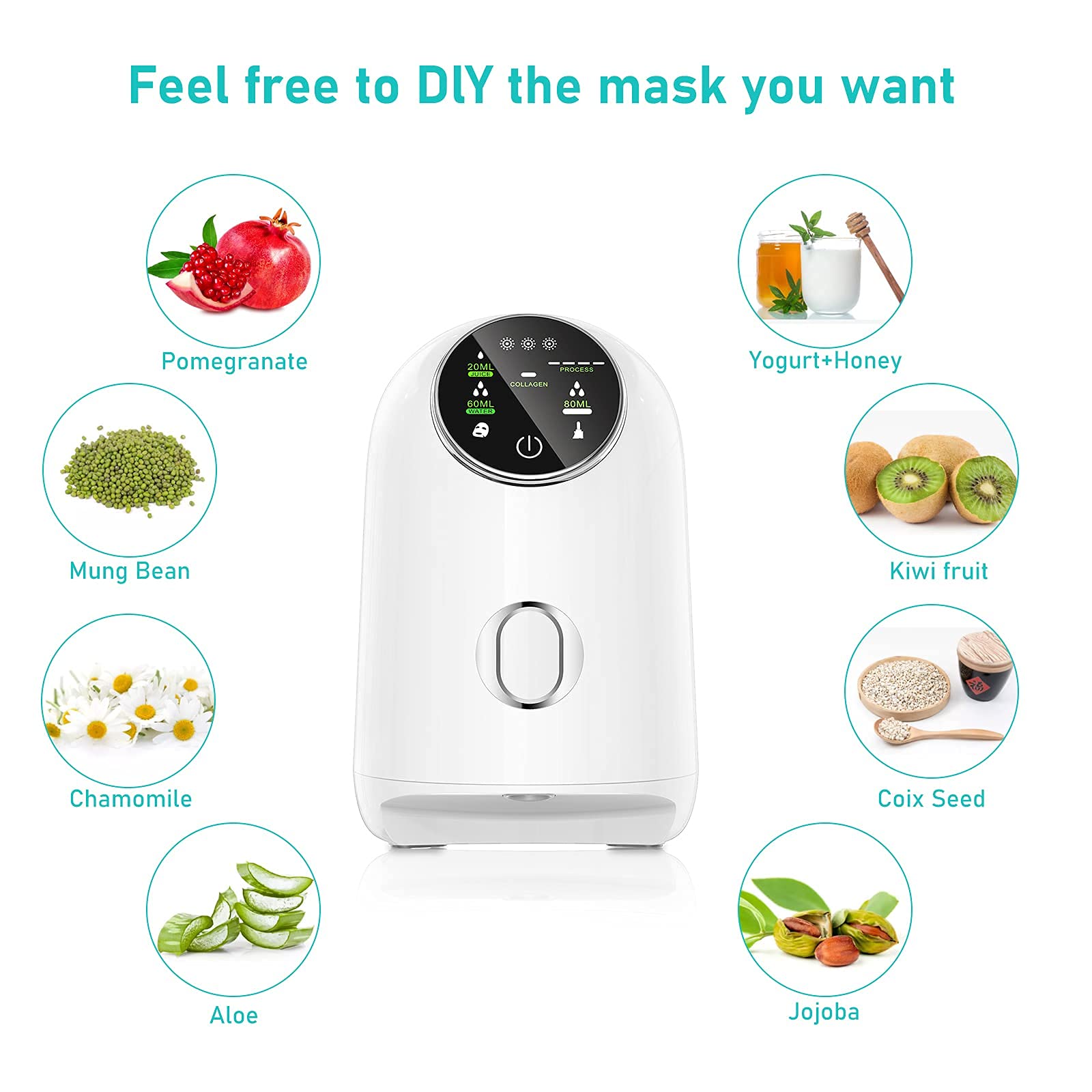 5-Minute DIY Face Mask Maker Machine for Natural Fruit & Vegetable Facial Masks - Home Skin Care & Beauty Tool with UK Plug | Perfect for Spa Days & At-Home Skincare Routines