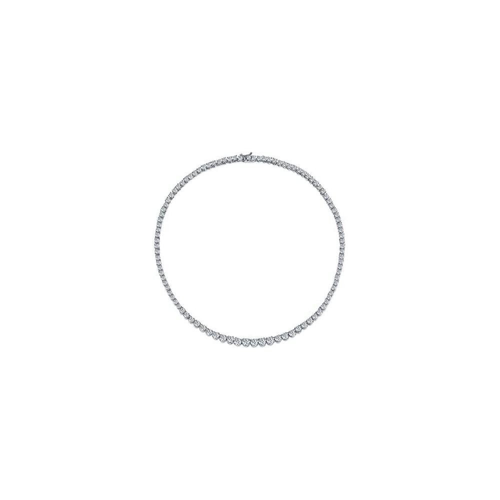 5MM CZ Tennis Necklace .925 Sterling Silver 18-28 Inches Adjustable Length | Elegant Jewelry for Women, Perfect for Weddings, Parties & Everyday Wear