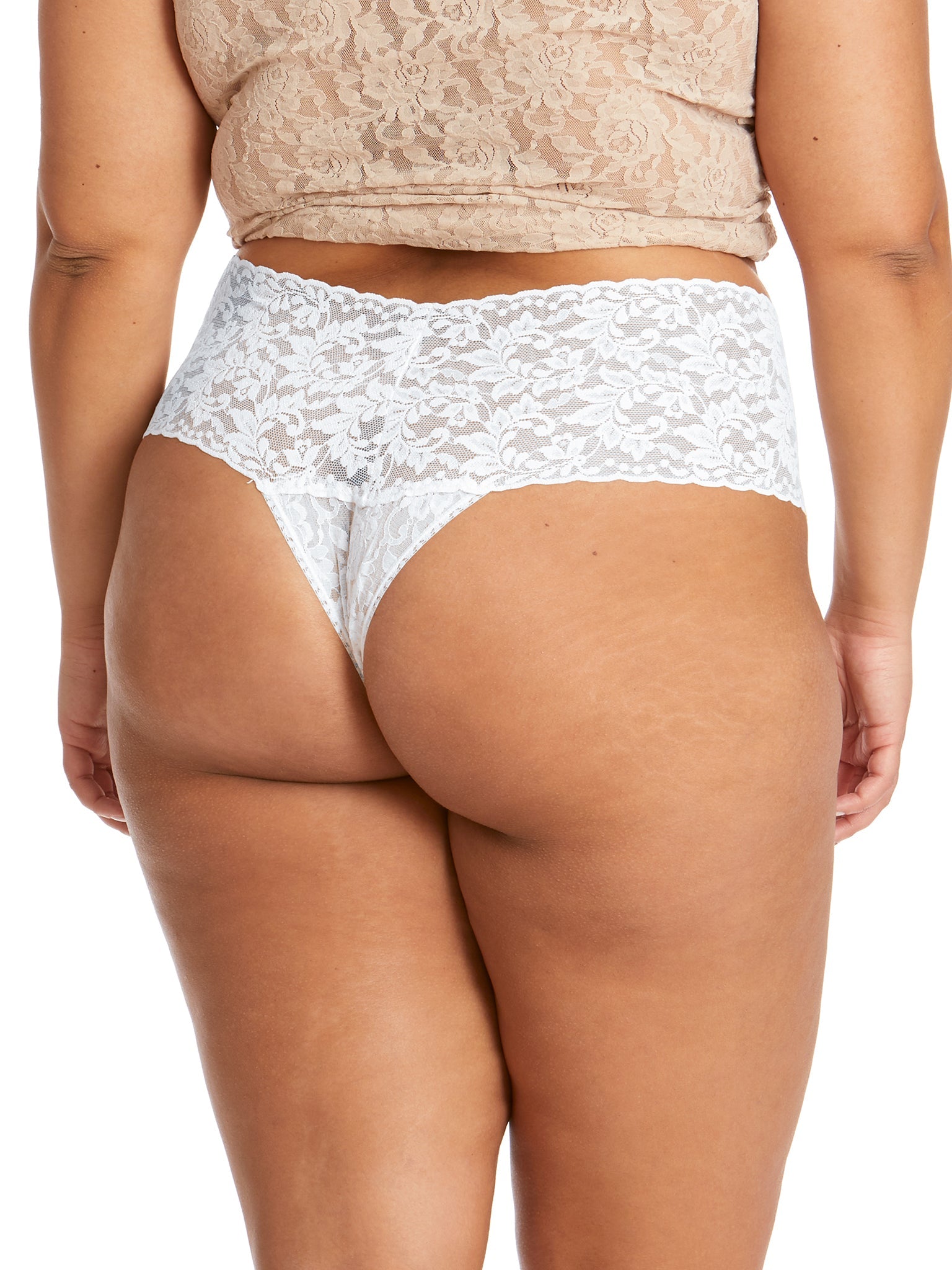 Plus Size Retro Lace Thong Panties - Comfortable High Waist Underwear for Women | Perfect for Everyday Wear & Special Occasions