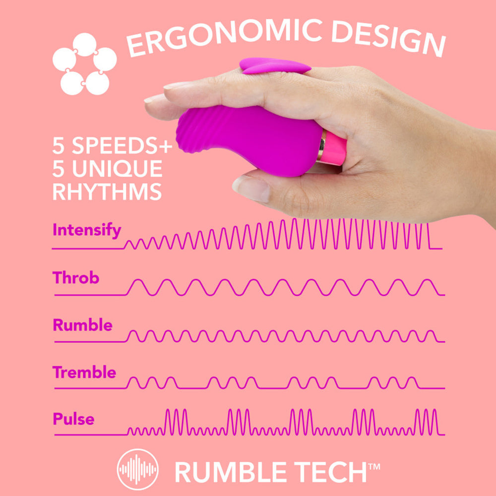 Aria Erotic AF Ergonomic Heart Finger Vibrator - Waterproof & Rechargeable for Sensual Pleasure - Perfect for Couples, Solo Play & Travel