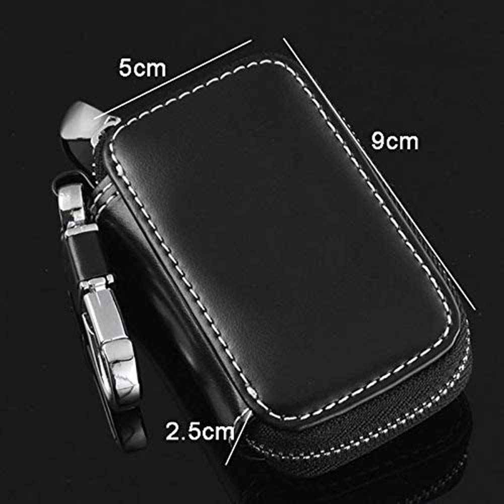Alfa Romeo Key Case - Black Leather Remote Keychain for Car Keys