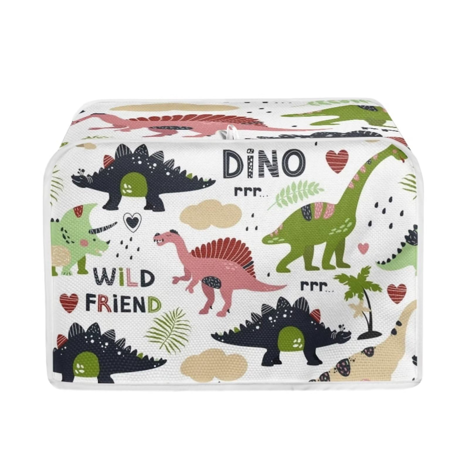 Cute Cartoon Dinosaur Toaster Cover - 2 Slice Dustproof Kitchen Appliance Protector, Decorative Bread Maker Cover for Women - Perfect for Kitchen Decor & Gift Giving