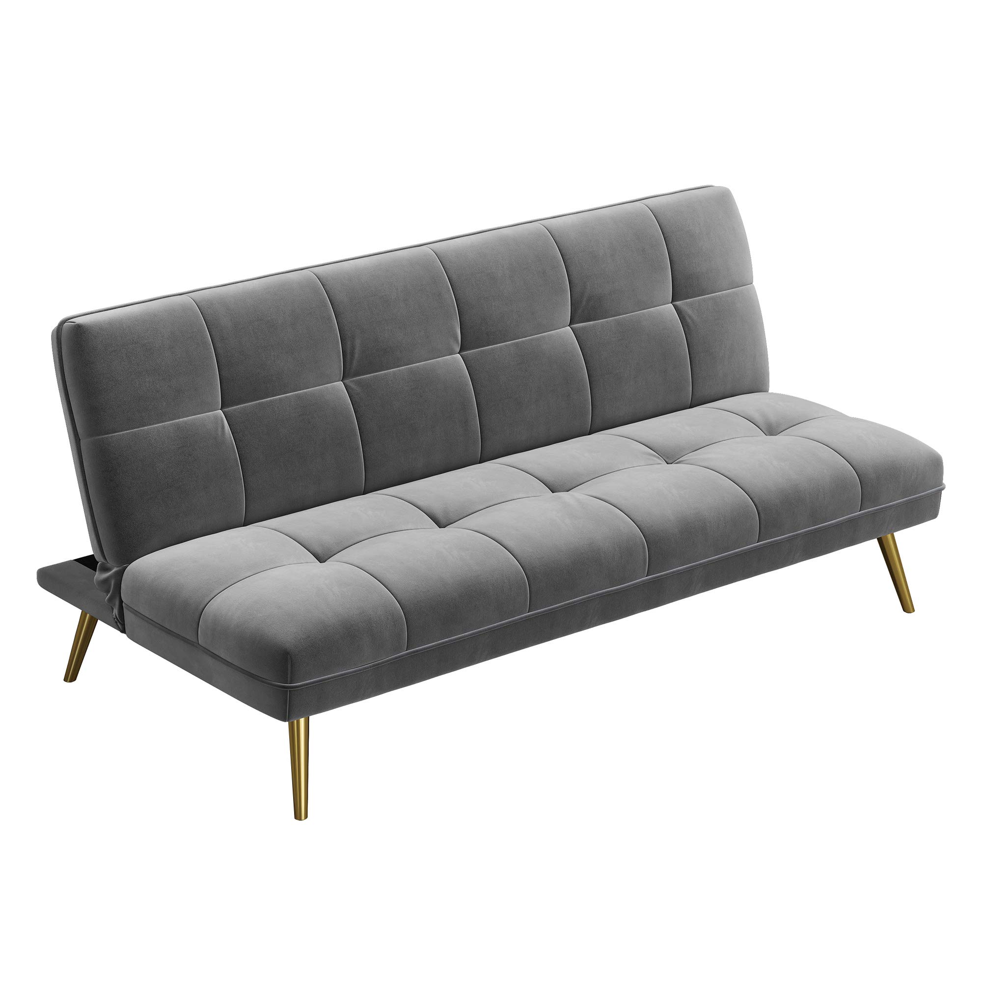 VASAGLE Convertible Futon Sofa Bed - 3-in-1 Sleeper Couch for Small Spaces, 66.1