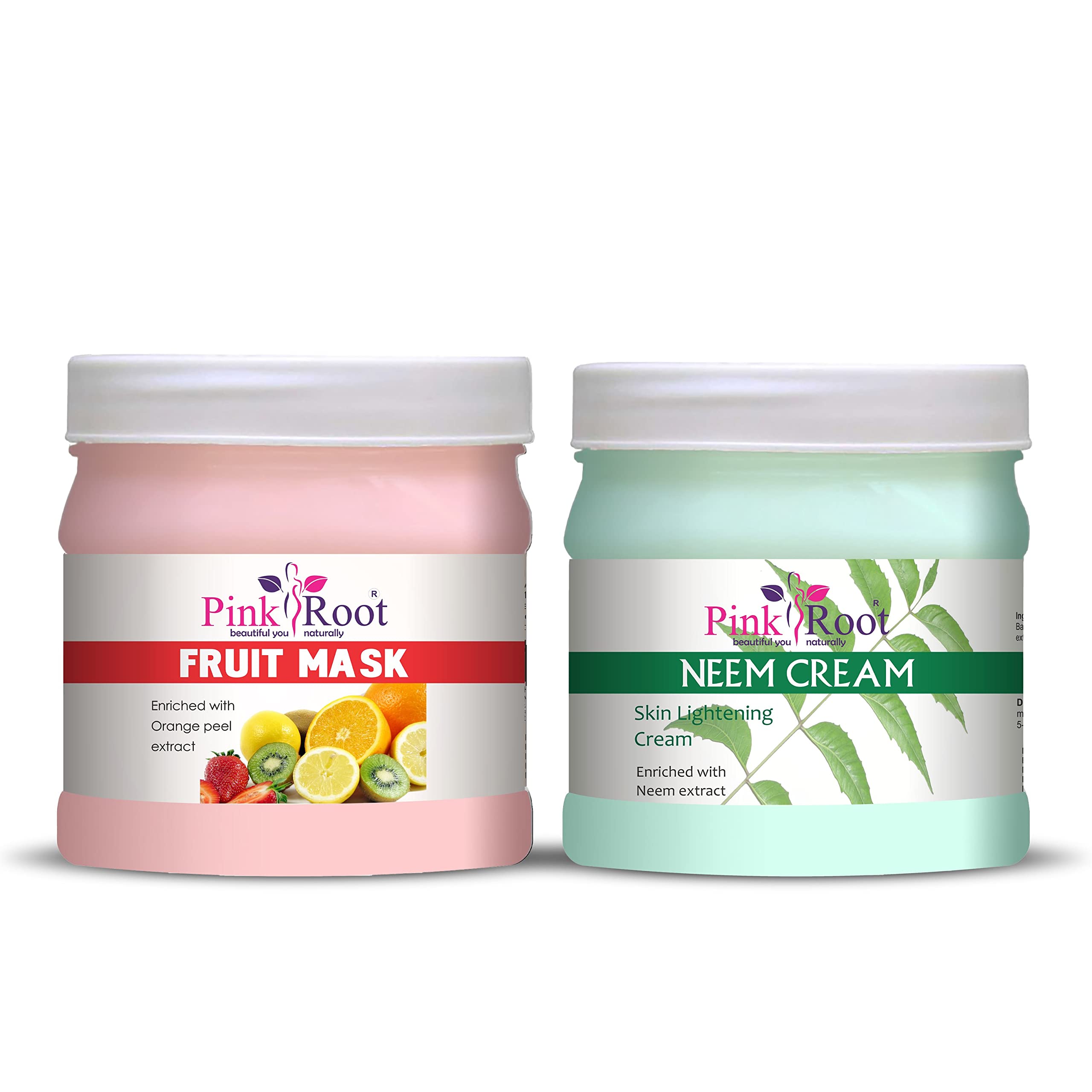 Pink Root Fruit Mask & Neem Cream Set - 500gm Each for Glowing Skin & Acne Treatment | Natural Skincare for Face & Body | Perfect for Daily Use & Spa Treatments