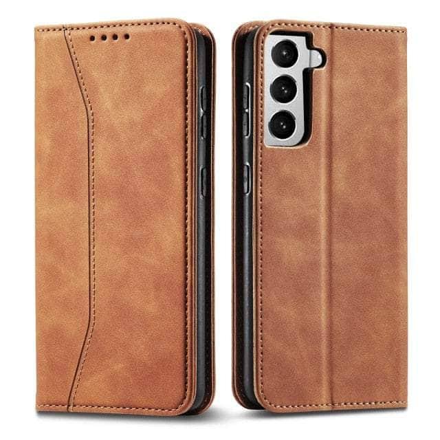 Premium Genuine Leather Wallet Case for Samsung Galaxy S22 Plus - Slim Protective Cover with Card Slots | Perfect for Business, Travel & Everyday Use