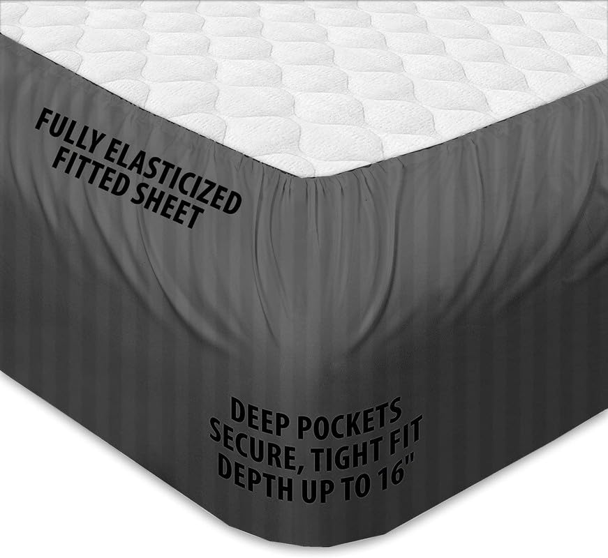 Rajlinen 100% Cotton Split King Sheet Set for Adjustable Beds - 16