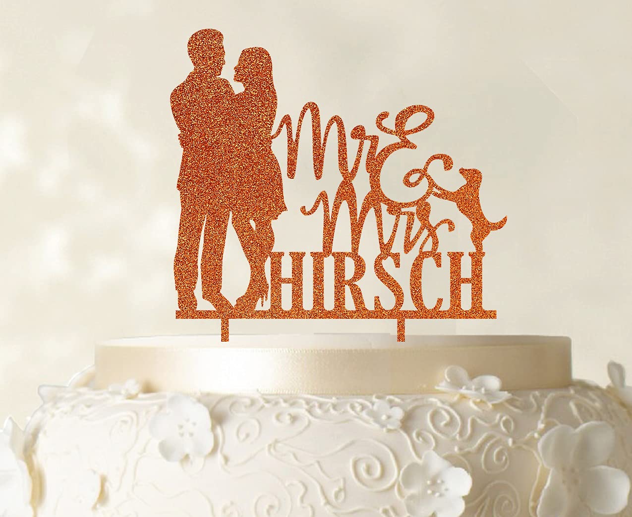 Personalized Mr & Mrs Wedding Cake Topper - Custom Couple Cake Decorations (6