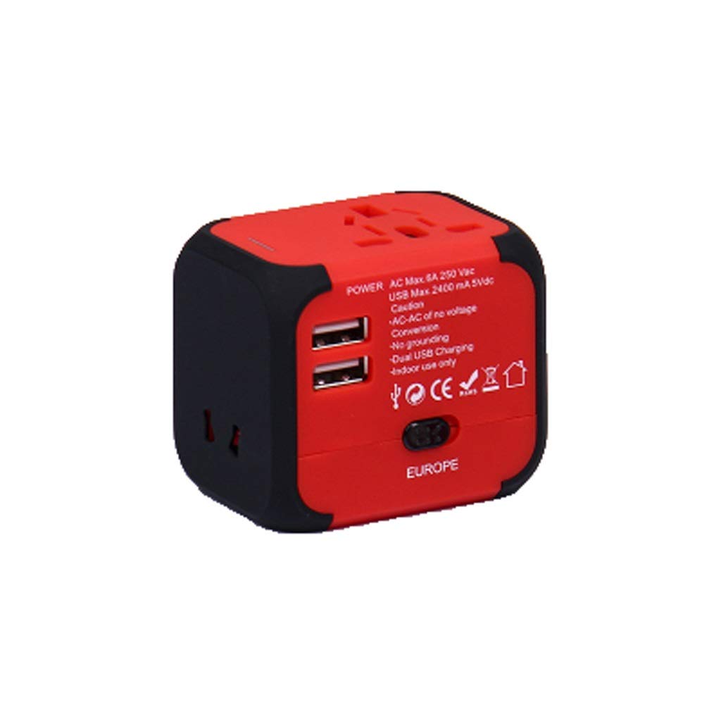 Universal Travel Adapter with USB Ports - Worldwide International Power Plug Converter for USA Europe UK Asia - Perfect for Business Travel, Vacation & Charging Phones Laptops Globally