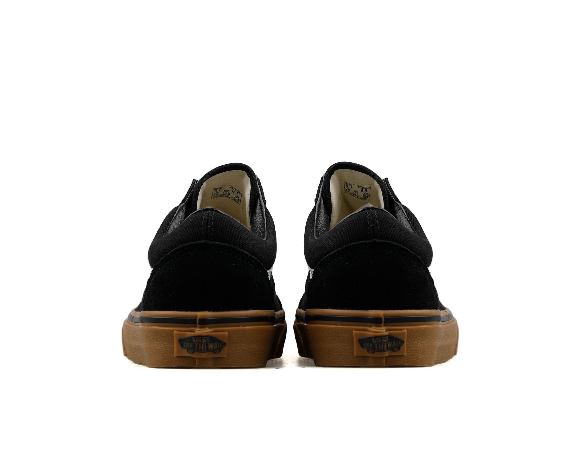 Vans Unisex Low Top Sneakers - Black Gumsole, Medium (EU 41) | Casual Streetwear Shoes for Men & Women | Perfect for Everyday Wear, Skateboarding & Urban Fashion
