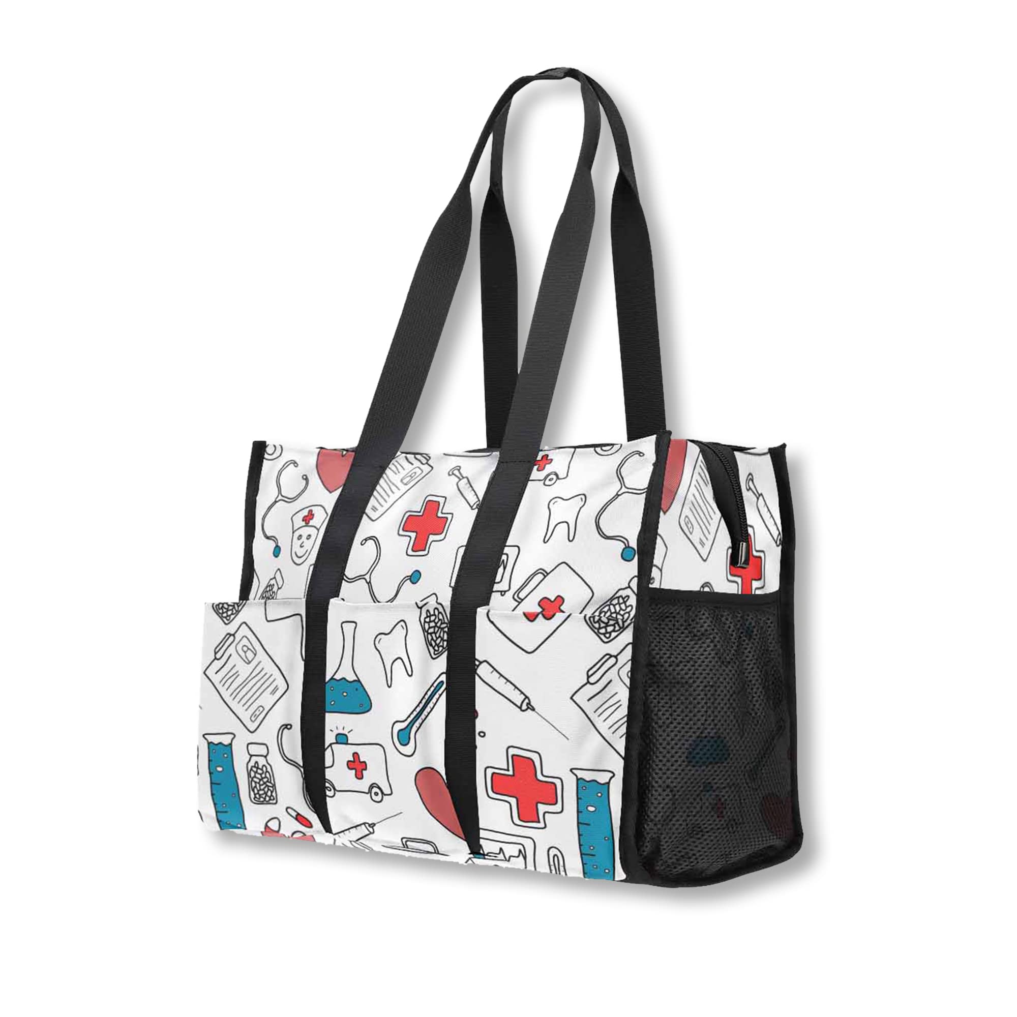 Nurse Tote Bag for Women - Canvas Weekender with Zip for Work & Travel
