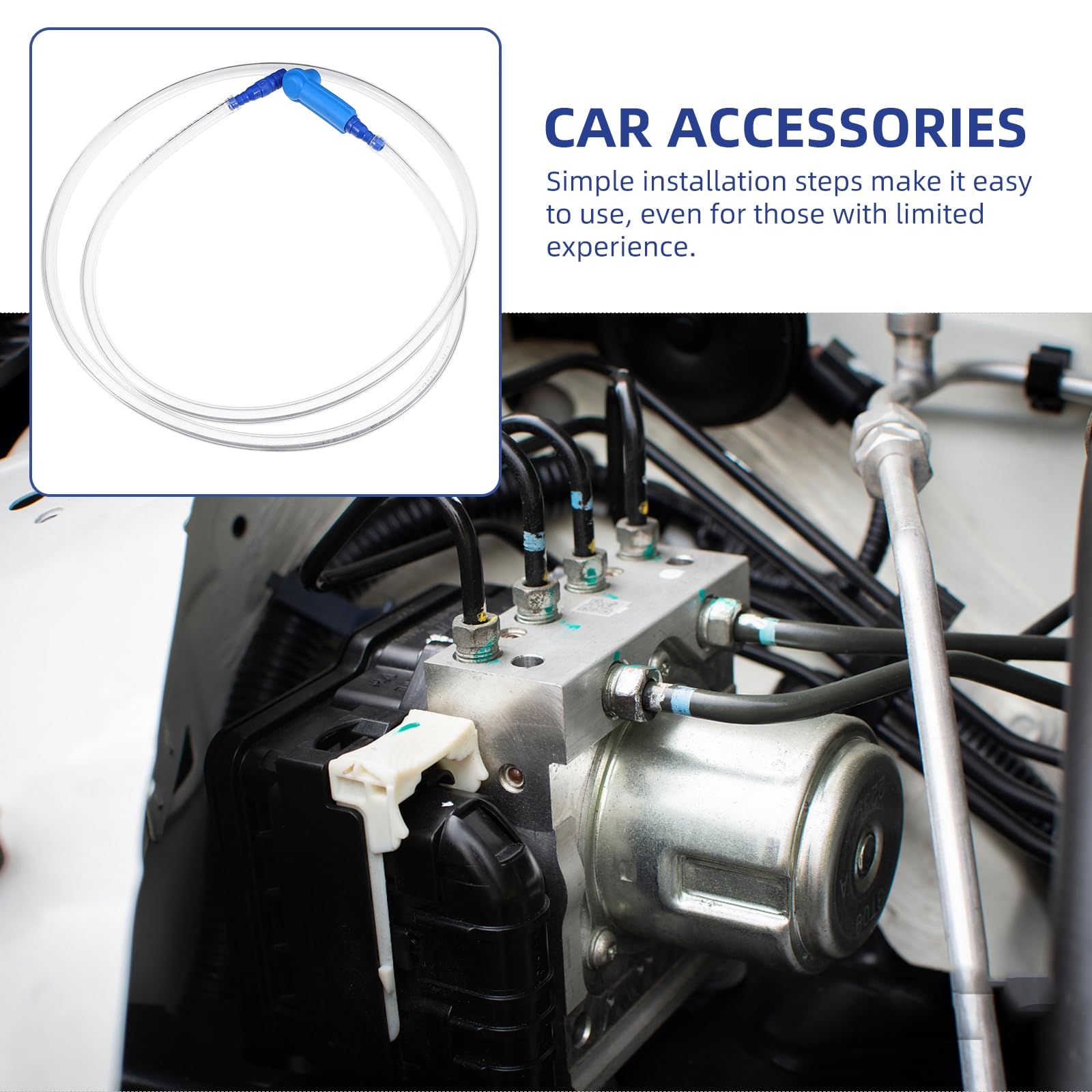 ABS Brake Bleeder Hose 1.3M - Vacuum Bleeding Kit with Adapter for Car & Motorcycle Maintenance