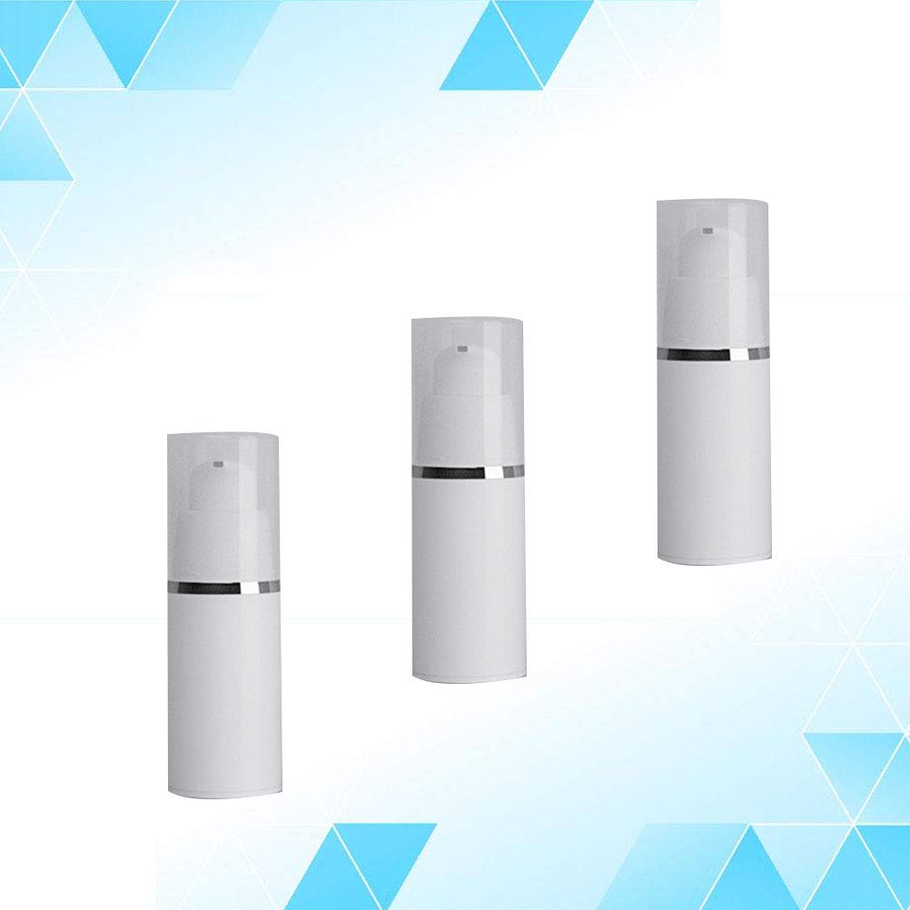 3pcs Vacuum Pump Bottle for Lotion - White Dispenser for Skincare & Travel