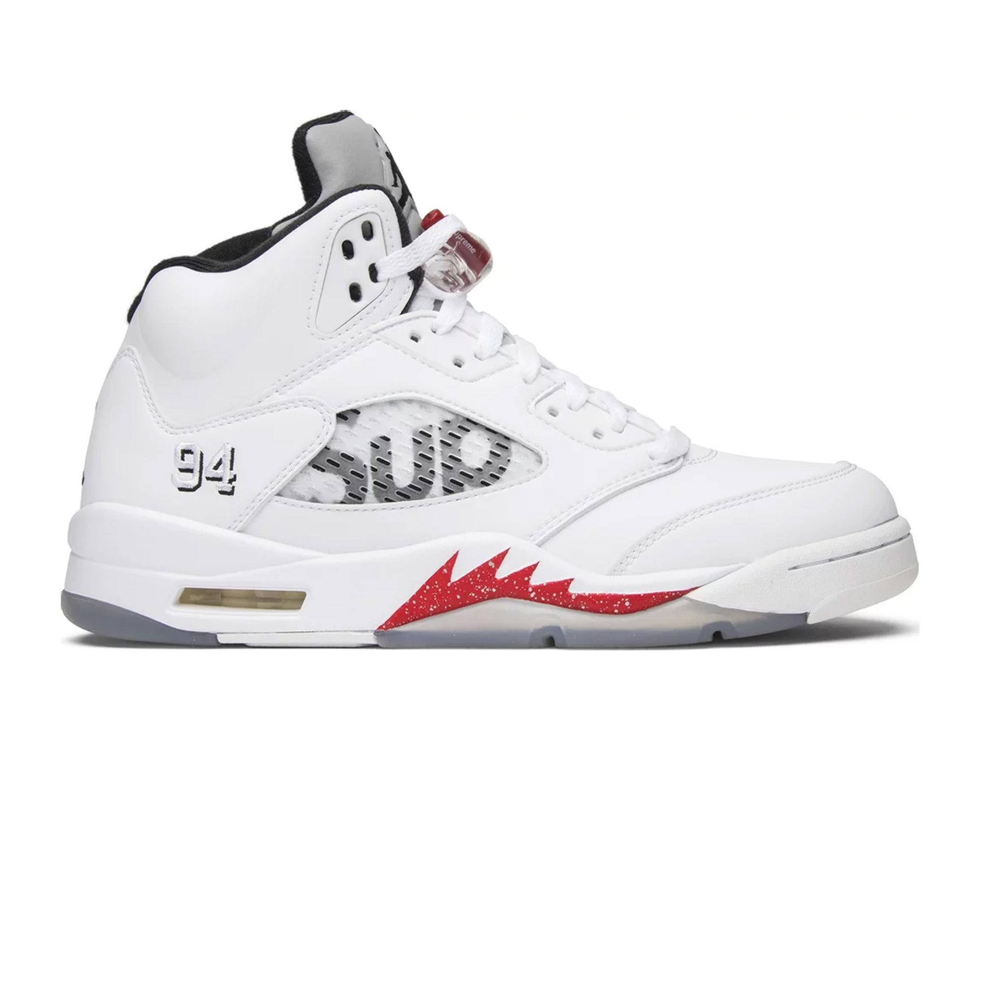Air Jordan 5 Retro x Supreme 'White' (2015) - Men's Basketball Shoes for Streetwear & Sneaker Collectors | Perfect for Casual Wear, Sneaker Events & Urban Fashion