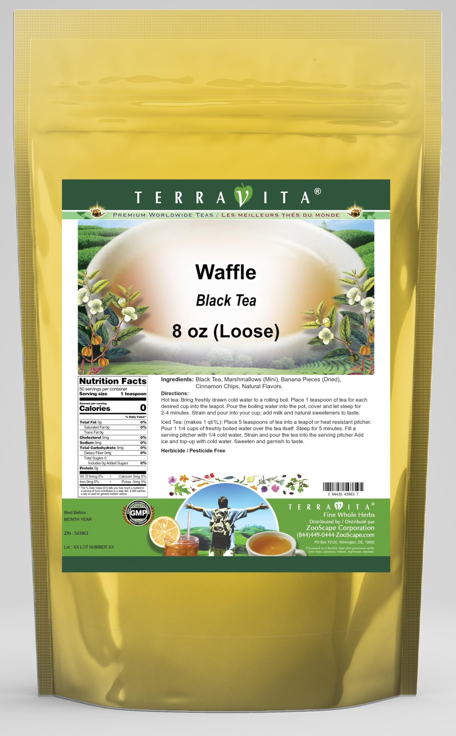 Premium Loose Leaf Waffle Black Tea - 8 oz (2 Pack) | Rich Flavor & Aroma | Perfect for Afternoon Tea, Gifts & Relaxation