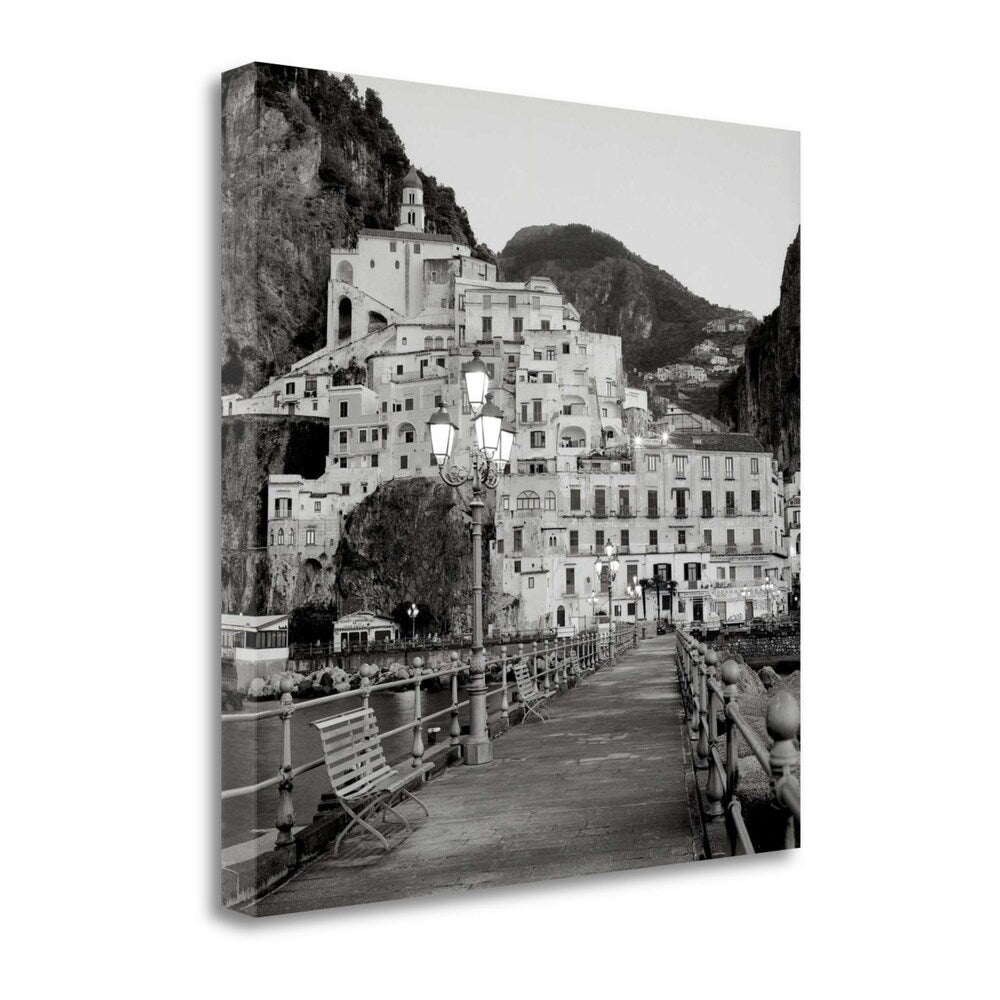 Amalfi Pier 1 by Alan Blaustein - Premium Fine Art Giclee Print on Gallery Wrapped Canvas - Ready to Hang Wall Decor for Living Room, Bedroom, Office & Home Interior Design
