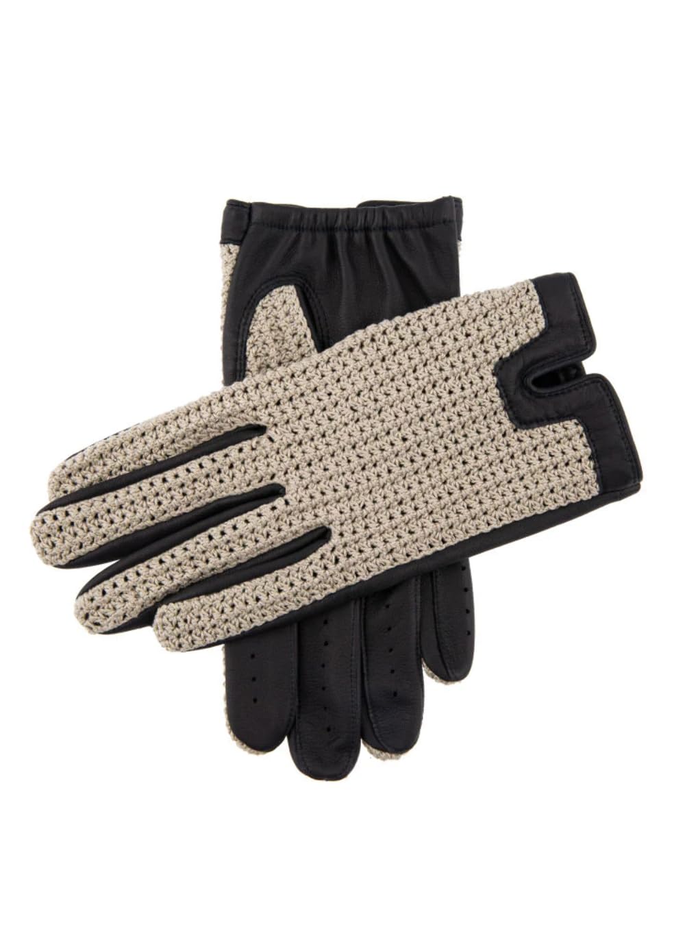 Men's Donnington Crochet Back Driving Gloves - Black | Premium Leather Touchscreen Gloves for Driving, Motorcycle & Winter Use