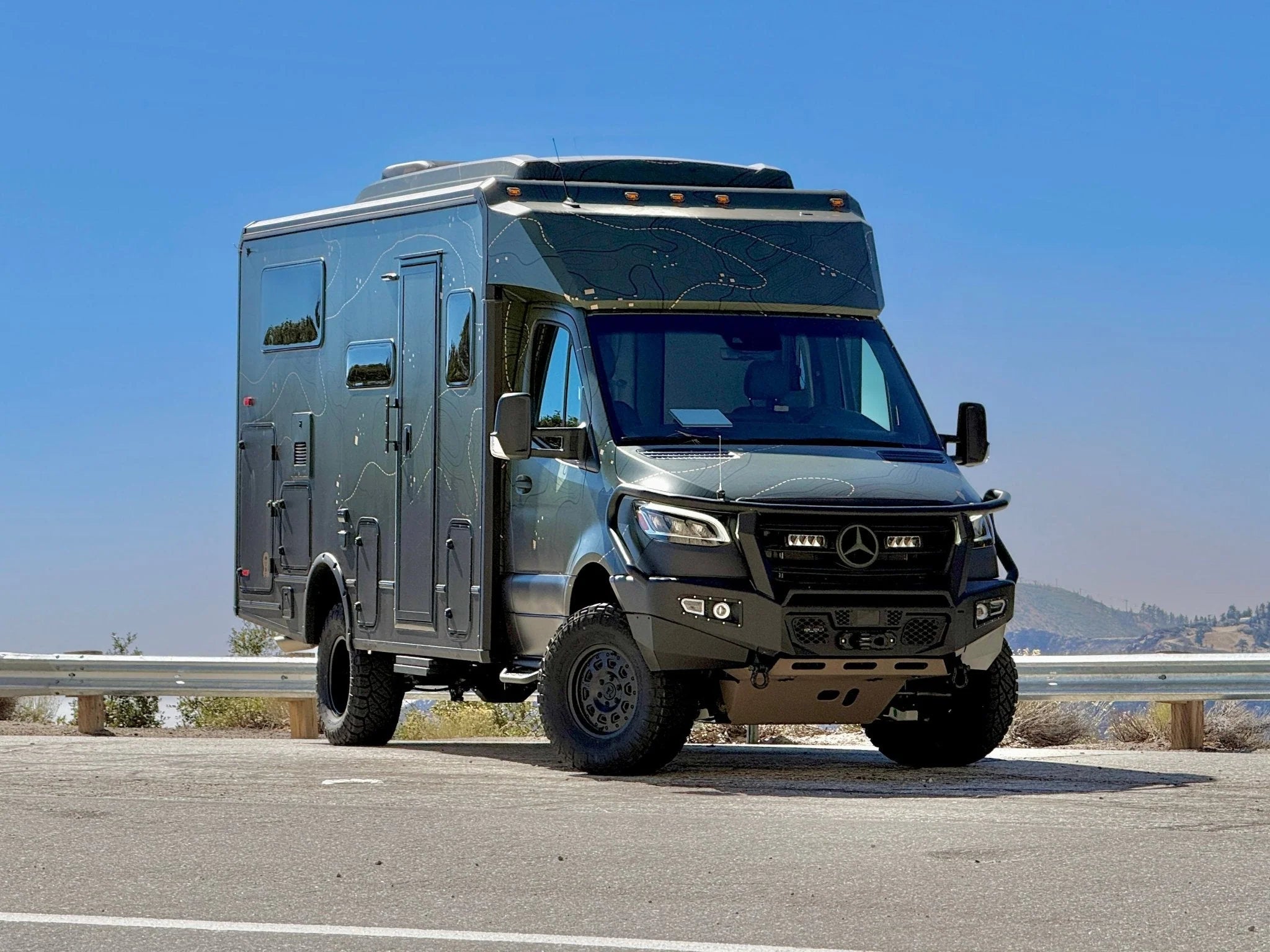 Owl Ridgeline MAX Front Bumper with Skid Plates for 2019-2023 Mercedes Sprinter Van 2500/3500 - Heavy Duty Off-Road Protection for Adventure Vans & Overlanding Vehicles