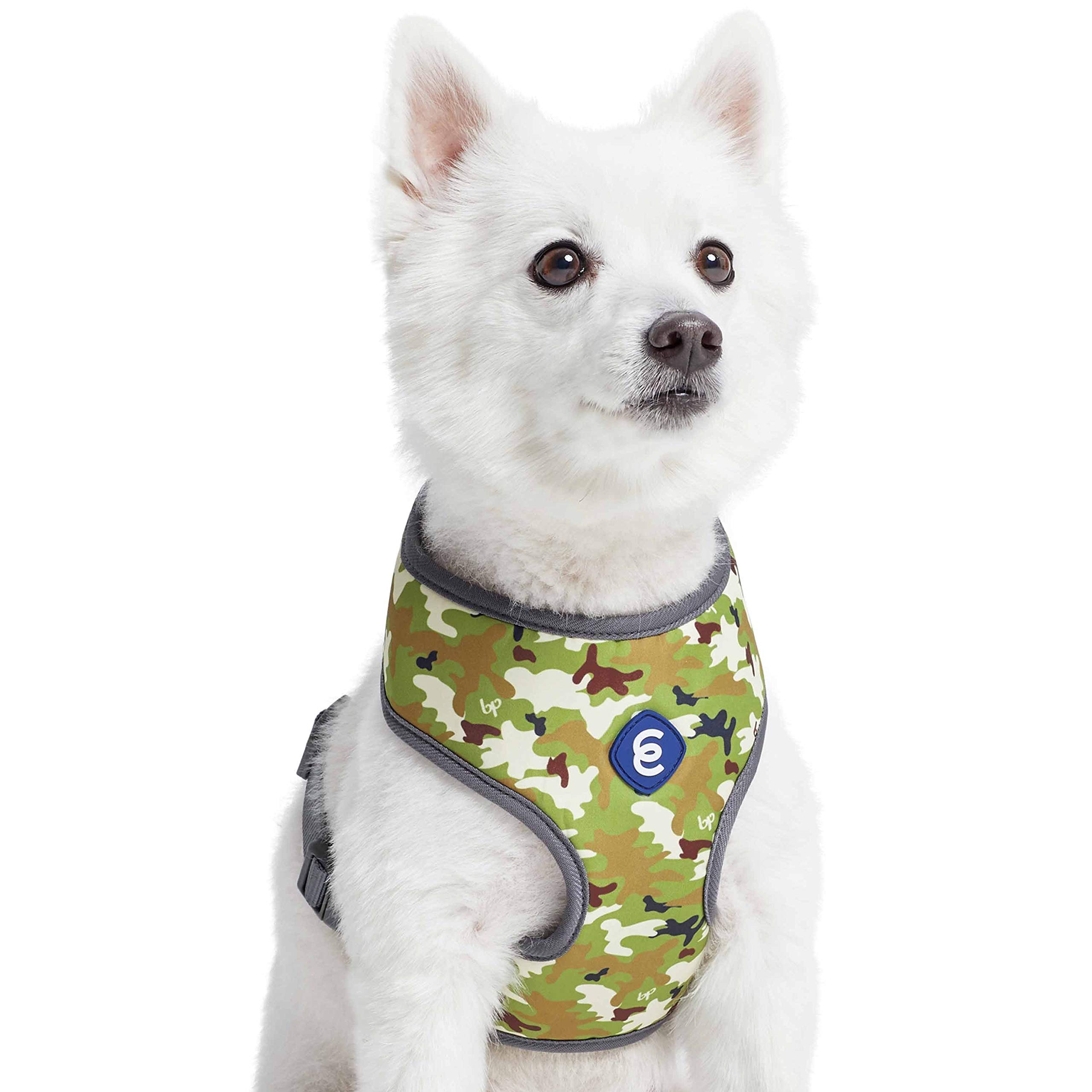 Premium Green Camo Print Adjustable Dog Harness - Soft & Comfortable Pet Vest for Medium Dogs (19.5
