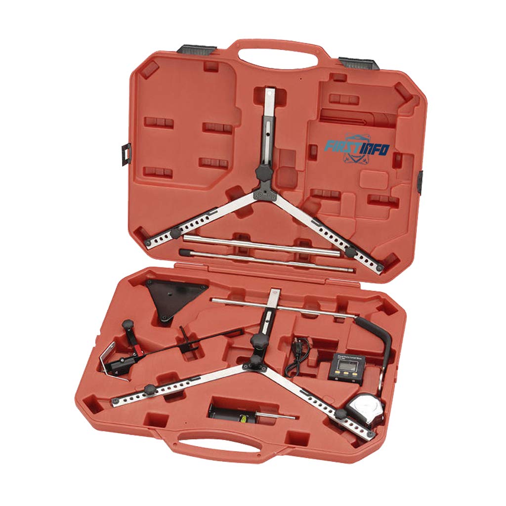FIRSTINFO Digital Wheel Alignment Tool Kit with Angle Position Sensor & Protractor - Complete All-in-One Kit for Car, Truck, and SUV Wheel Alignment & Suspension Tuning