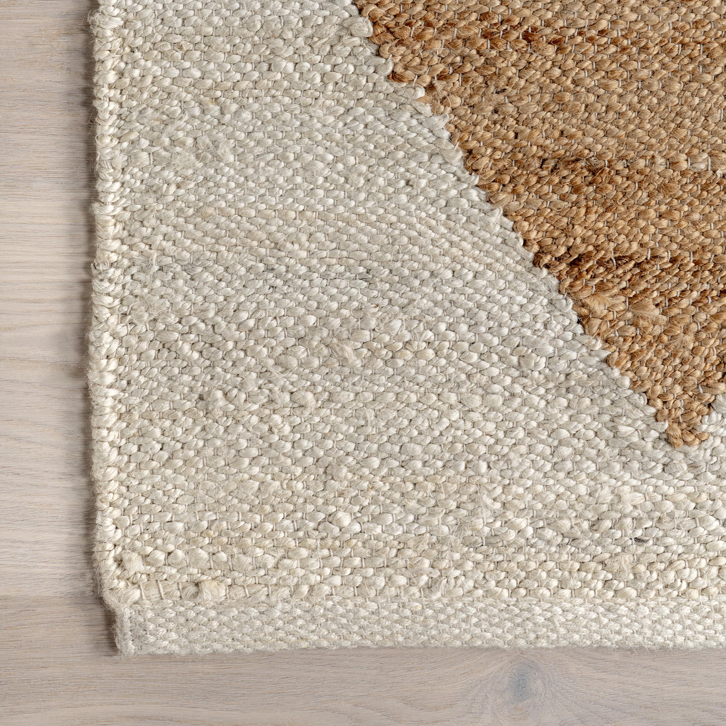 nuLOOM Pandora Diamond Jute Area Rug 5'x8' - Natural Ivory Handwoven Jute Rug for Dining Room, Living Room & Kitchen | Eco-Friendly Neutral Floor Covering for Home Decor