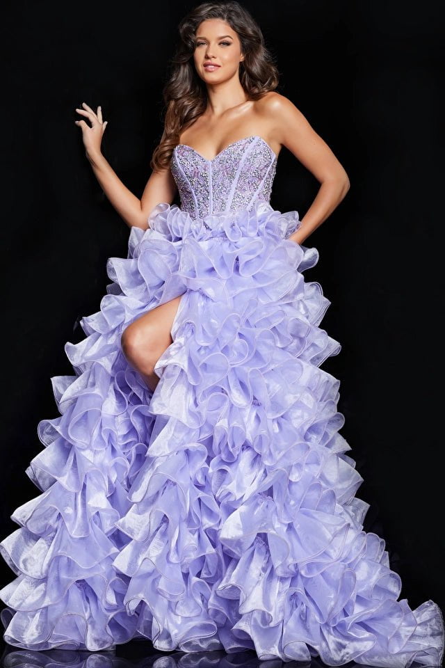 Jovani 37322 Corset Bodice Lilac Prom Dress - Elegant Formal Gown for Homecoming, Quinceañera & Evening Events