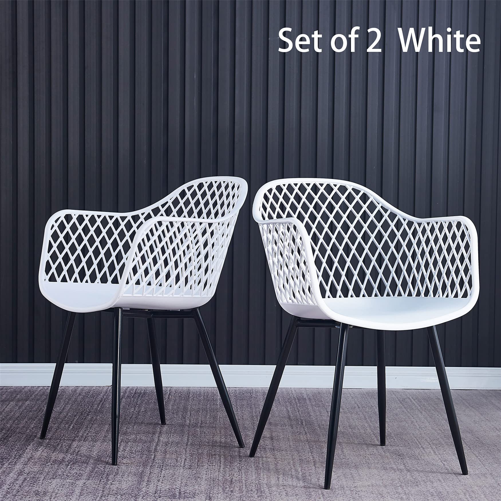 **2-Pack White Plastic Outdoor Dining Chairs - Lightweight & Durable for Patio, Garden, Balcony, Kitchen & Indoor Use - Perfect for BBQs, Parties & Everyday Meals**