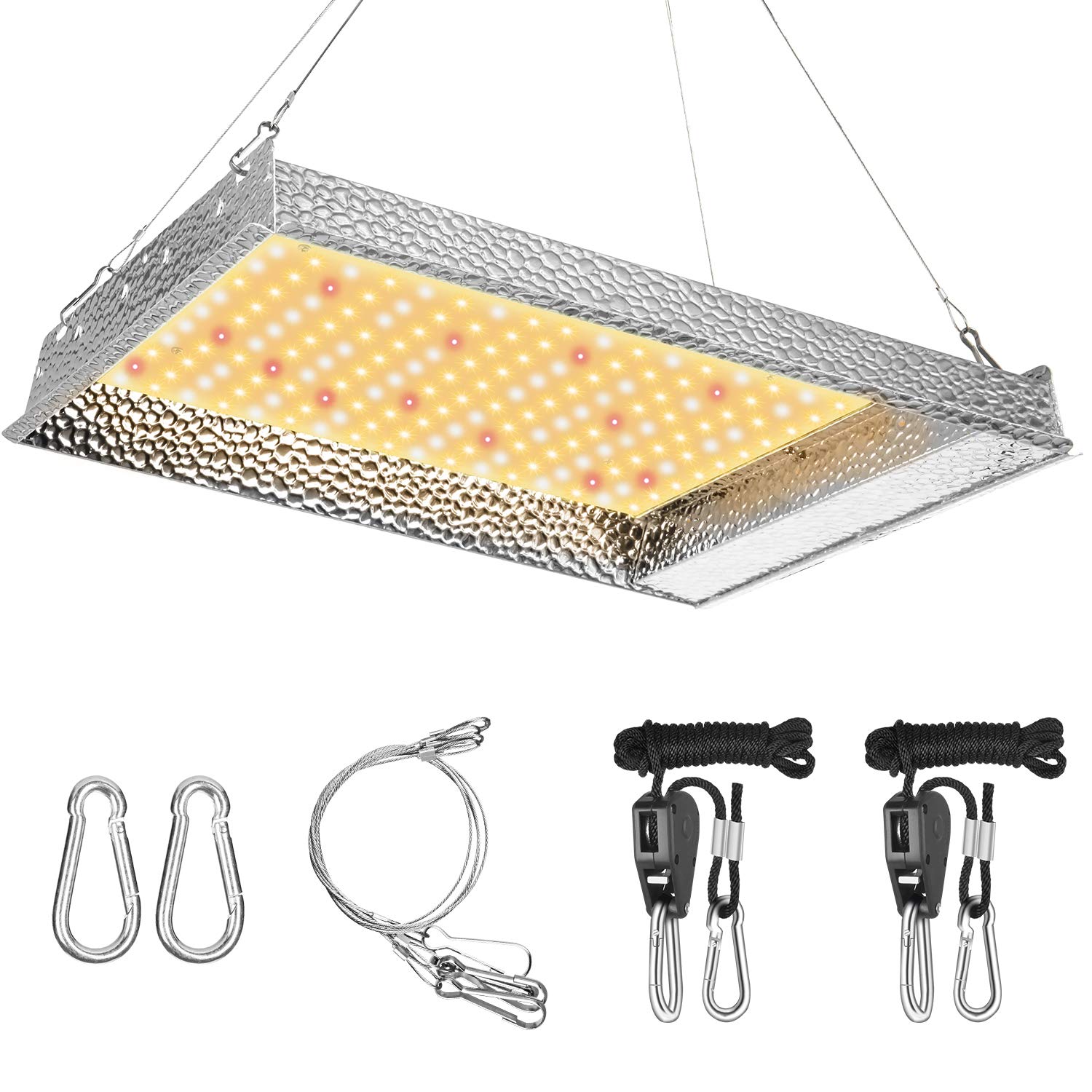 iPower 600W LED Grow Light Full Spectrum - Sunlike Plant Light for Hydroponic Indoor Plants, Seedlings, Veg & Bloom - Greenhouse Grow Lamp with 4x4ft Coverage (Silver) | Perfect for Indoor Gardening, Hydroponics Systems & Greenhouse Cultivation