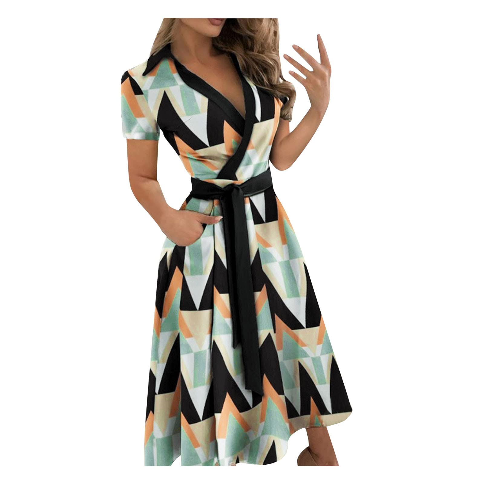Smooto Women's Summer Cotton Sleeveless Spaghetti Strap A-Line Dress with Adjustable Waist & Pockets - Casual Maxi Dress for Beach, Vacation & Everyday Wear (Multicolor 6, XXL)