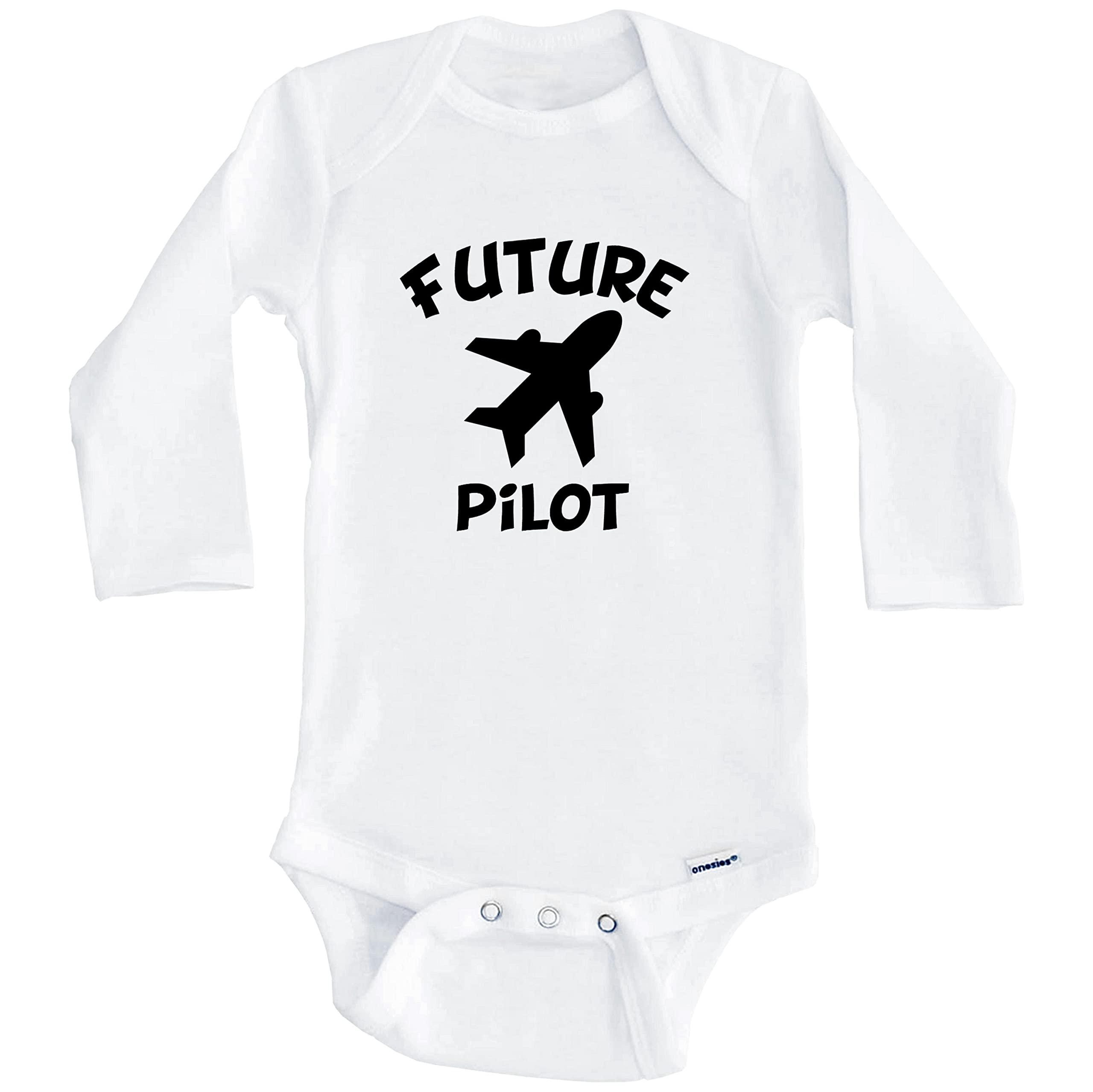 Future Pilot Cute Airplane Print Baby Bodysuit - Soft Long Sleeve Onesie for Infants | Perfect for Aviation Theme Parties & Photo Shoots