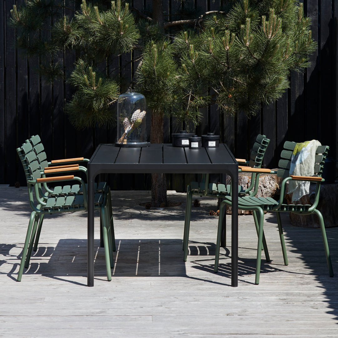 4-Piece Outdoor Dining Set - Rectangle Patio Table with 4 Chairs for Garden, Backyard, and Poolside Gatherings
