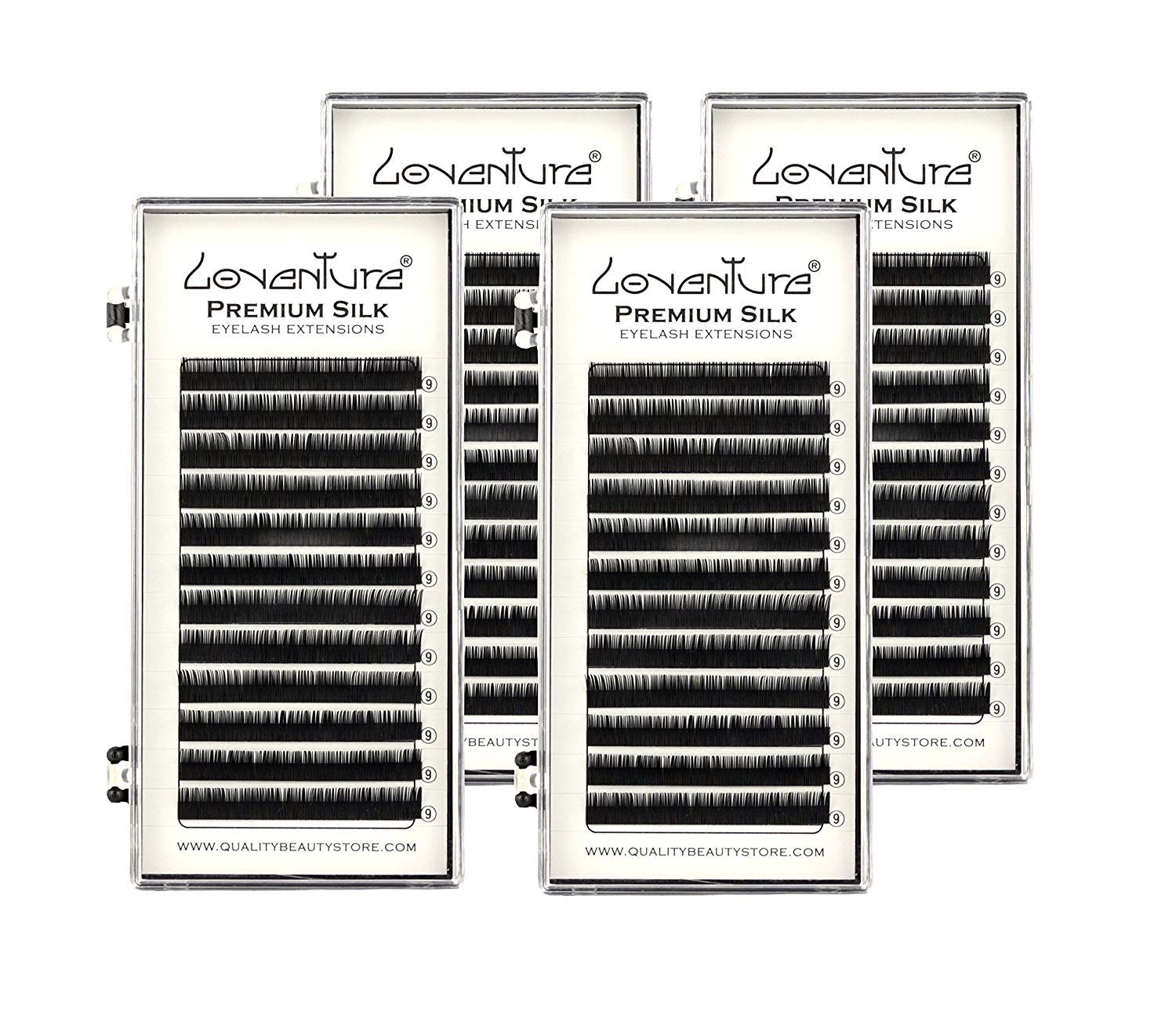 Professional QBS® Eyelash Extension Starter Kit - Silk Lashes for Salon & Home Use | Loventure® Premium Eyelash Extensions for Volume & Natural Looks