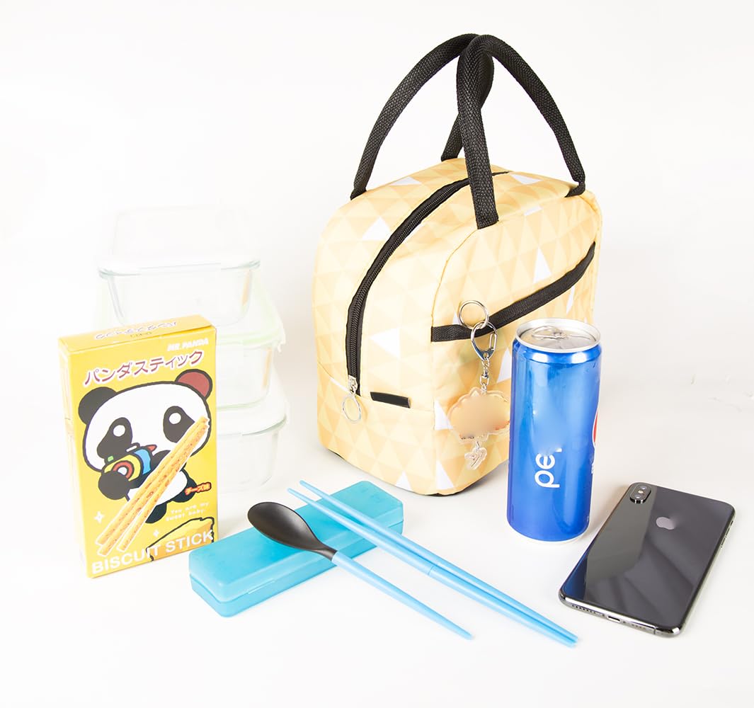 Japanese Anime Insulated Lunch Bag for Women & Kids - Cute Bento Box Cooler for School, Work, Picnics & Outdoor Activities