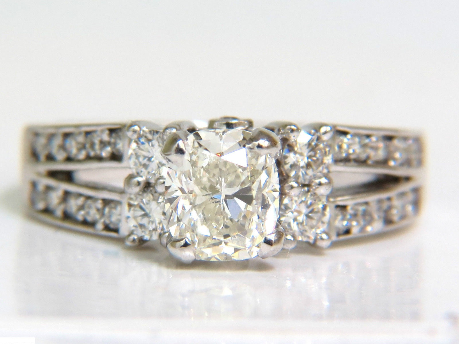 GIA Certified 3.02 Carat Cushion Brilliant Cut Diamond Engagement Ring & Wedding Band Set in 14K Gold - Perfect for Proposals, Anniversaries & Special Occasions