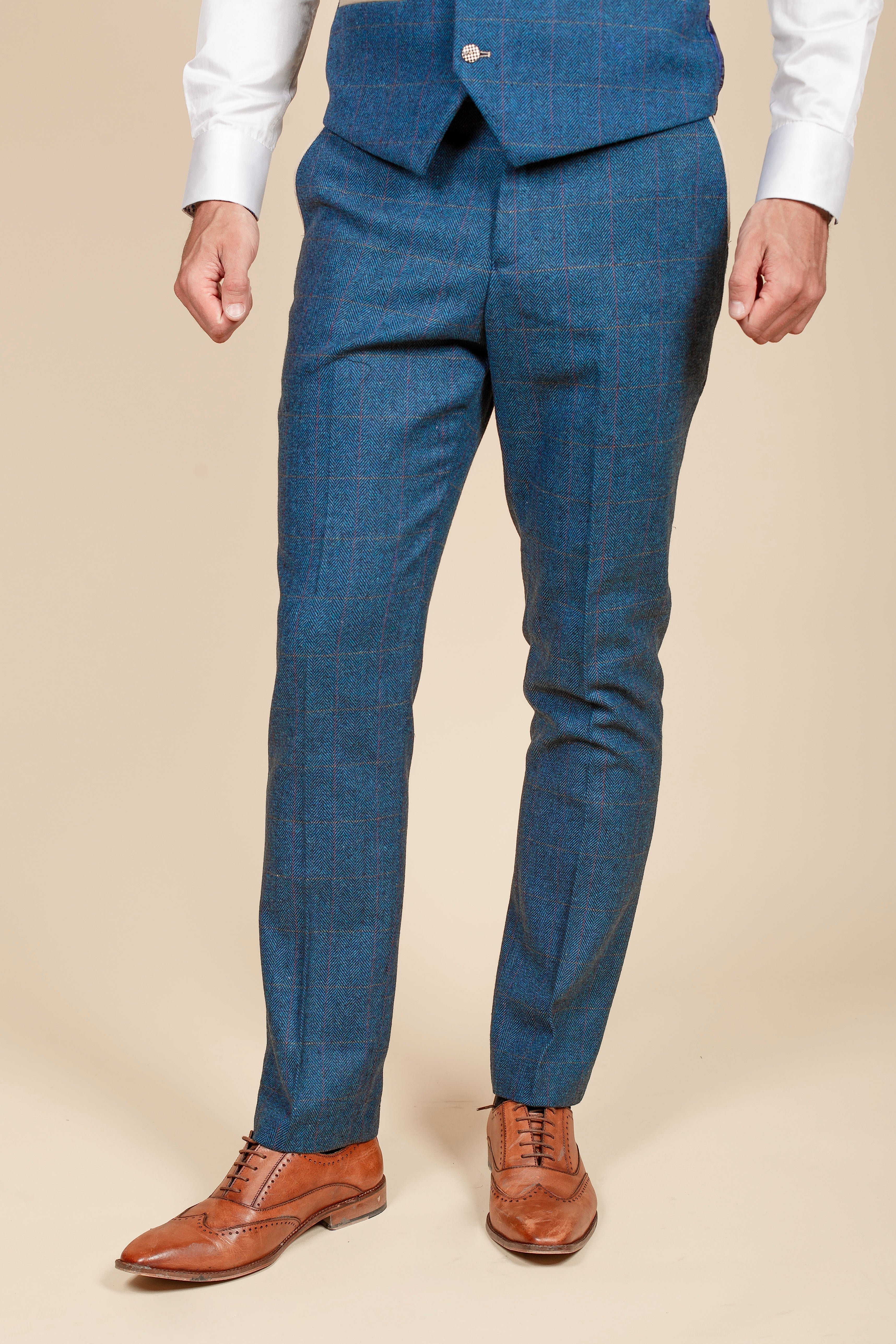 Everton FC Séamus Coleman DION Blue Tweed Check Suit - Official Licensed Football Suit for Matchday, Gameday & Special Events
