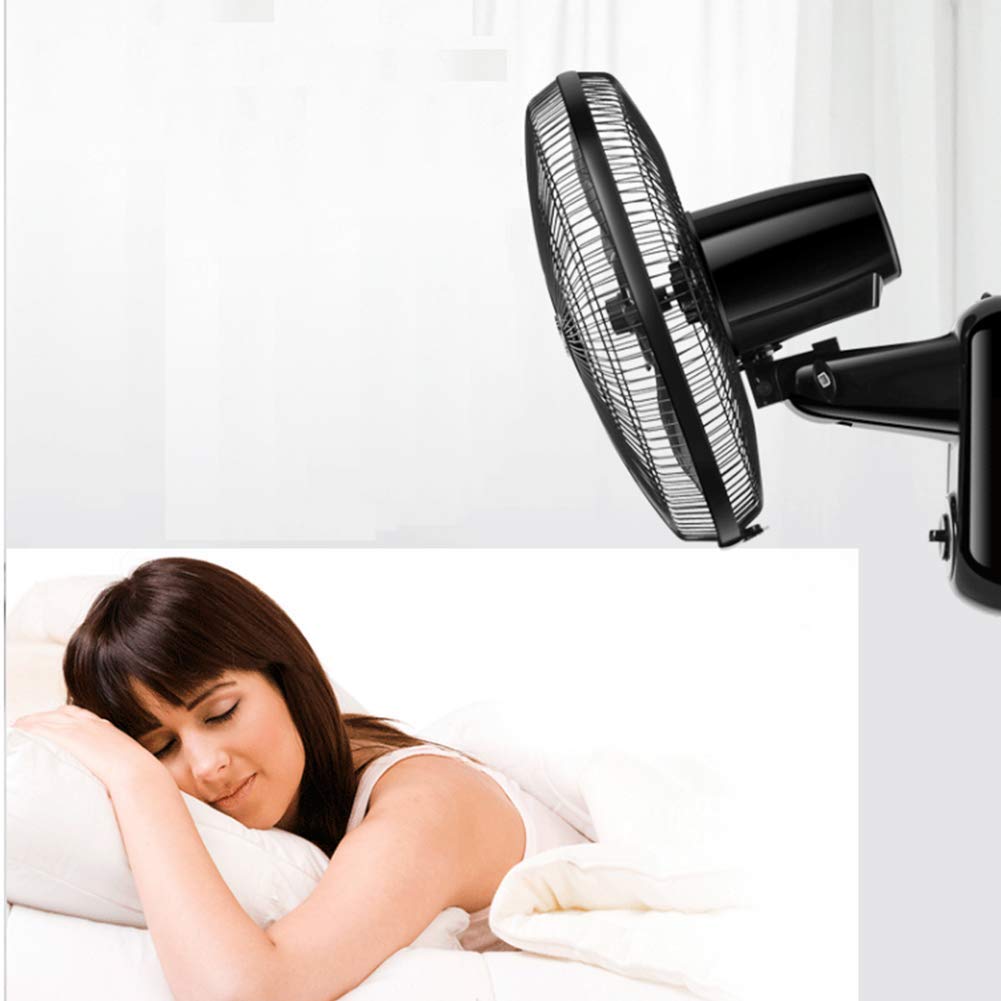 Oscillating Wall Fan with Remote Control - Quiet Electric Fan, Black, Easy to Clean - Perfect for Bedroom, Office & Home Cooling