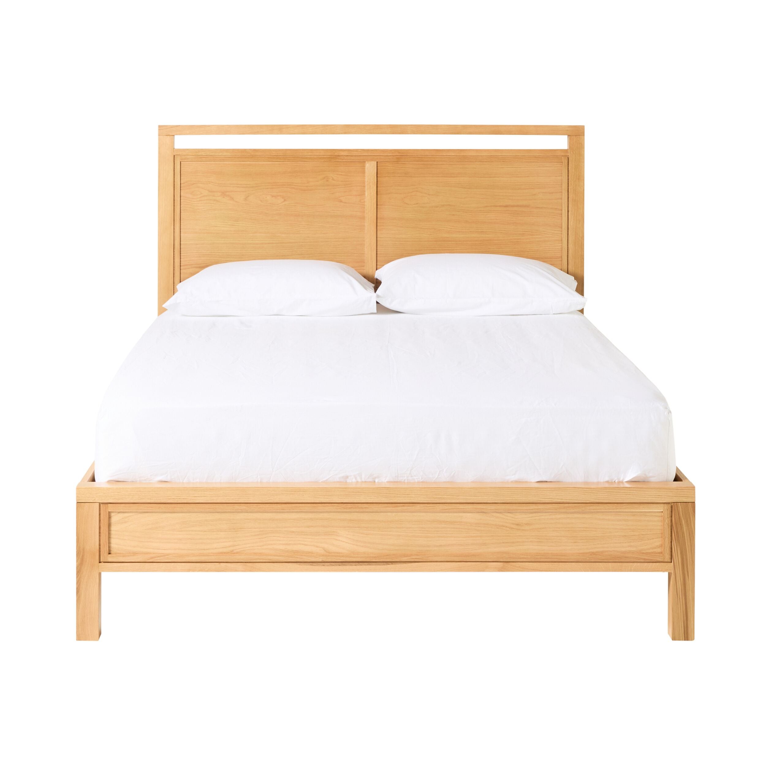 Avalon Queen Size Bed Frame - Light Oak Wood Finish - Modern Bedroom Furniture for Home Decor & Relaxation