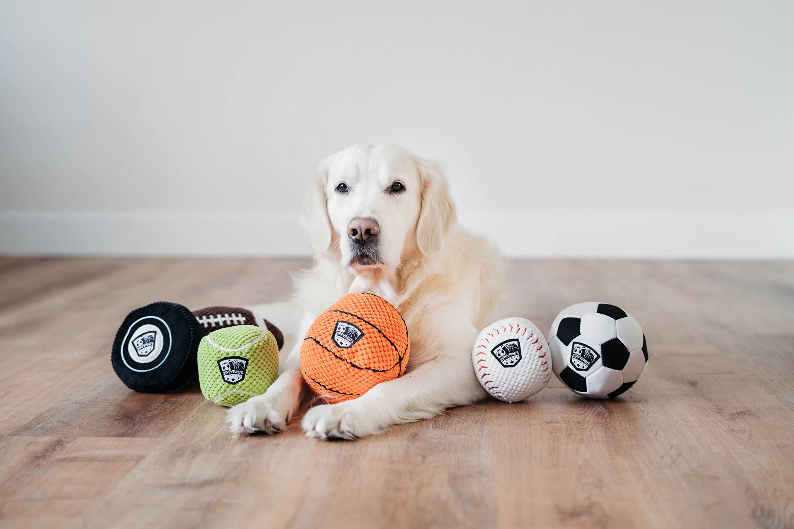 ZippyPaws Plush Basketball Dog Toy - Soft Squeaky Balls for Small Medium Large Dogs | Indoor Outdoor Puppy Fetch Play Toy | Perfect for Training, Exercise & Bonding with Your Pet