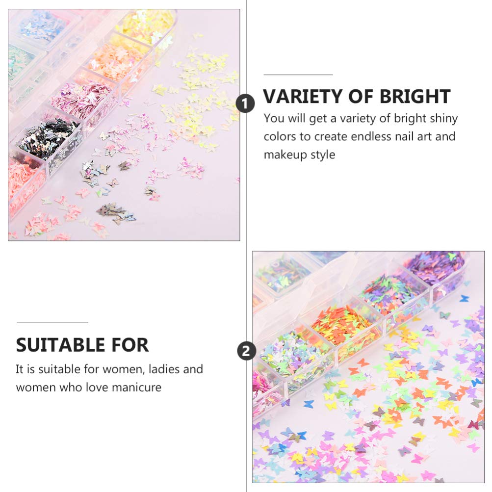EXCEART 2 Pack DIY Nail Art Sequins & Eyeshadow Flakes - Face Glitter, Nail Stickers, Embellishments, Confetti for Nail Art & Eye Makeup - Super Flash Glitter for Parties, Halloween, Cosplay & Special Occasions
