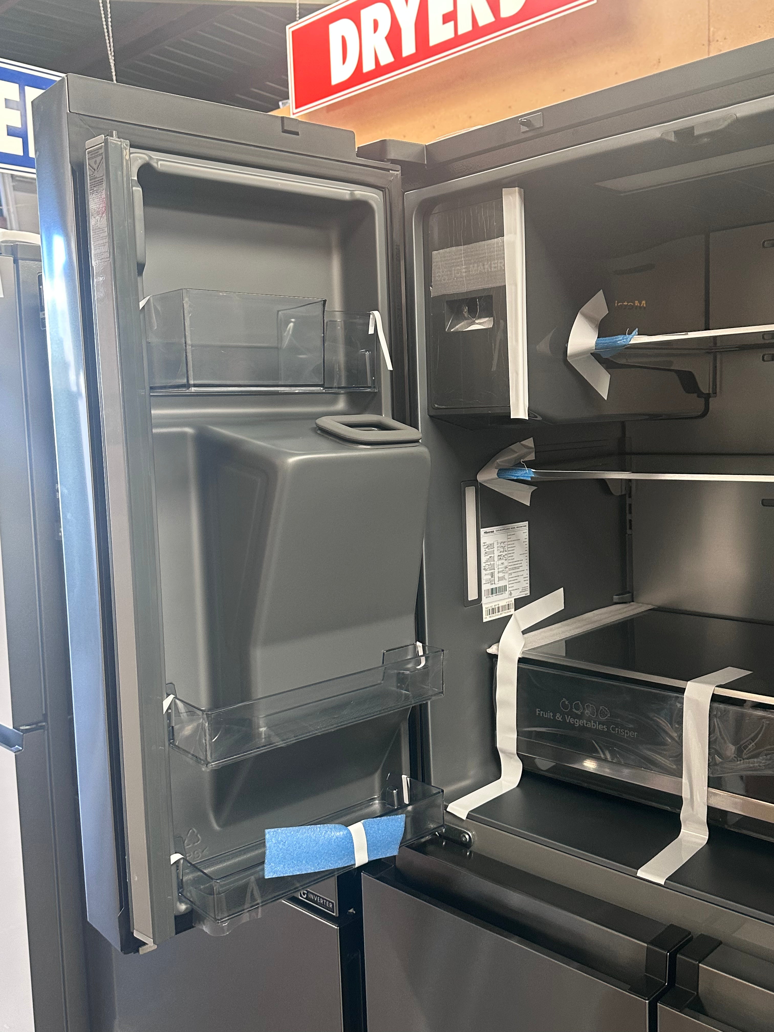 Hisense HRCD586TBWB 585L French Door Refrigerator - Black Steel Finish, 3-Year Warranty - Perfect for Large Families, Entertaining & Modern Kitchens