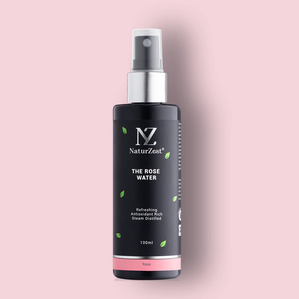 NaturZest Organic Rose Water Facial Mist - Hydrating & Refreshing Toner for Dry, Sensitive Skin - Perfect for Daily Skincare, Makeup Setting & Post-Workout Refresh