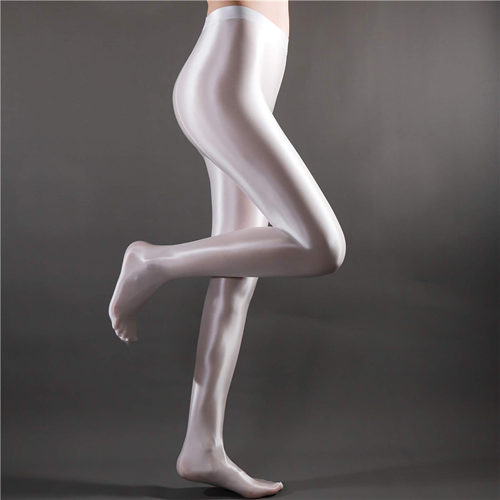 Shiny Glossy Women's Pantyhose Tights - Sheer Shimmery Hold-Up Stockings for Party, Date Night & Special Occasions | Comfortable Footed Leggings for Everyday Wear