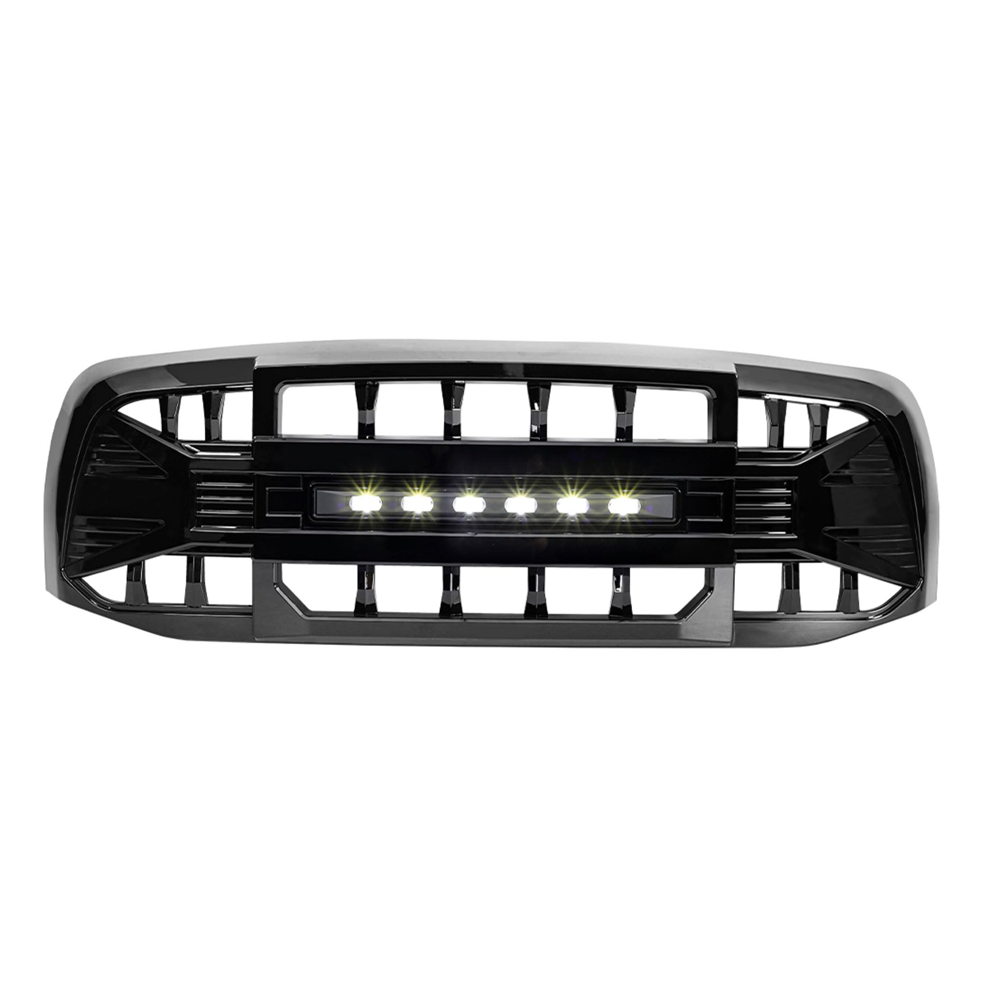 2006-2008 Dodge Ram 1500 & 2006-2009 Ram 2500/3500 LED Off-Road Grille Guard - Gloss Black Heavy Duty Front Bumper Protection for Off-Roading, Truck Shows & Night Driving
