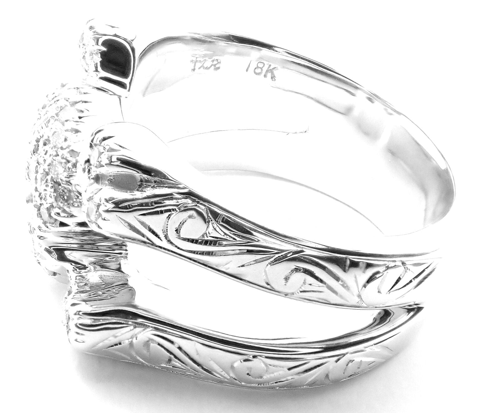 Authentic Loree Rodkin 18k White Gold Diamond Skull & Crossbones Ring - Luxury Gothic Jewelry for Men & Women - Perfect for Halloween, Punk Fashion & Statement Jewelry