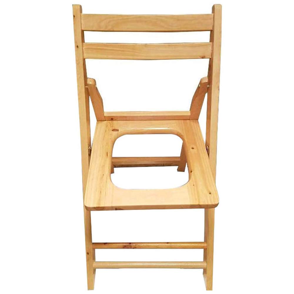 Portable Toilet Chair for Adults & Elderly - Foldable Commode Stool with Solid Wood Frame - Mobility Aid for Disabled & Post-Surgery Recovery - Ideal for Home Care, Travel & Yoni Steam Seat Use