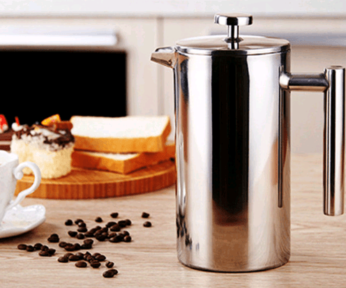 Premium French Press Coffee Maker - 34oz Stainless Steel, 4-Level Filtration - Perfect for Home, Office & Camping - Brew Rich, Bold Coffee in Minutes