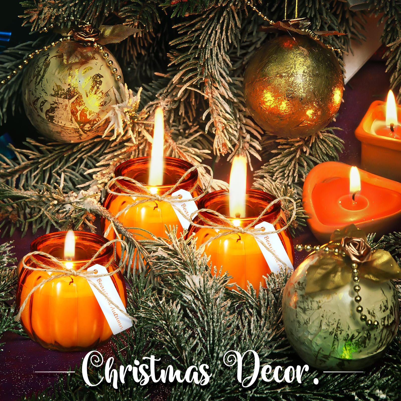 Pumpkin Shaped Candles - 12 Pack Scented Fall Candles for Halloween Thanksgiving Home Decor