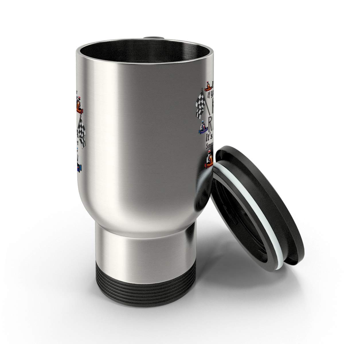 14 oz Insulated Travel Mug for Coffee & Tea - Leak-Proof Stainless Steel Racer Design - Perfect for Commuting, Road Trips & Outdoor Adventures