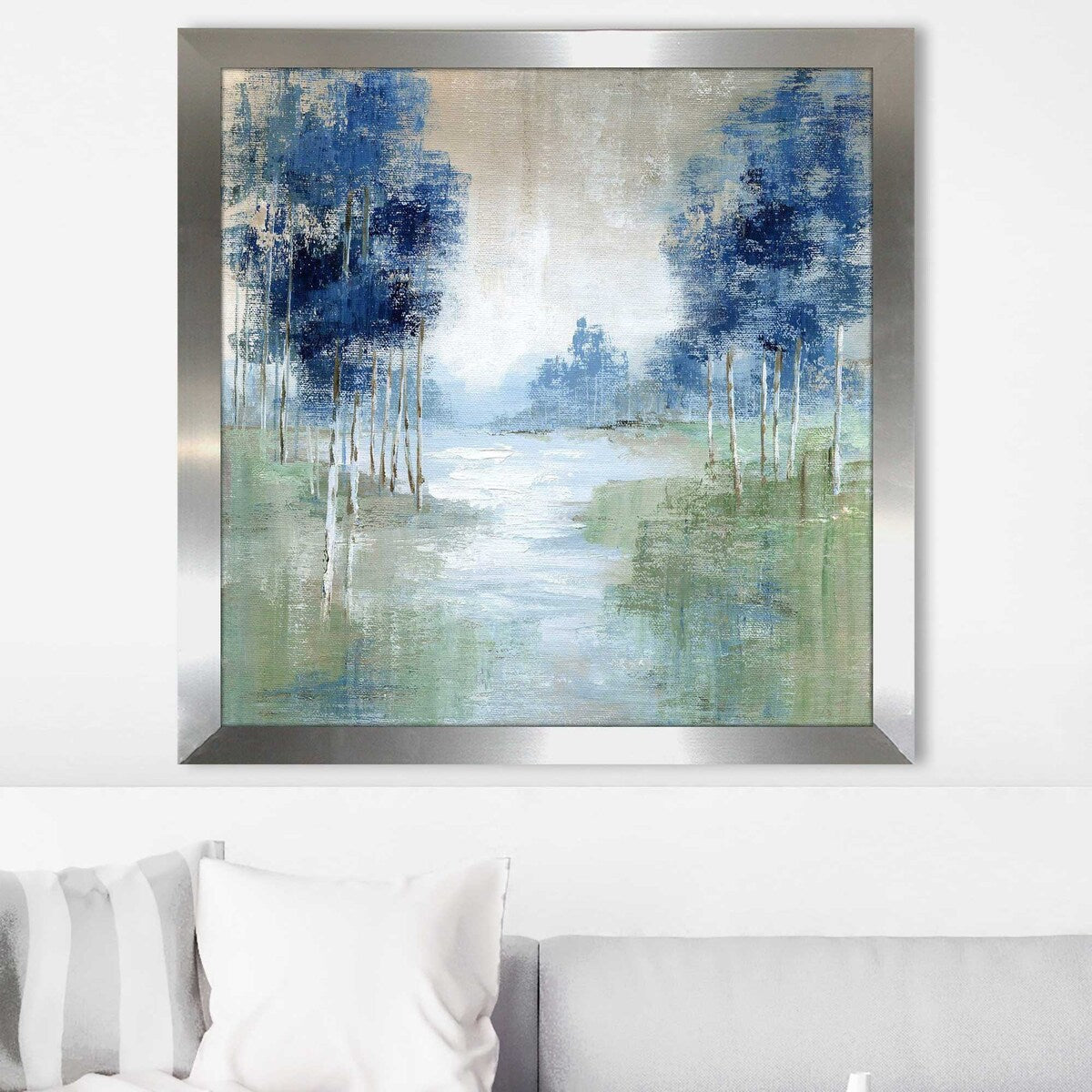 Birch River Square Acrylic Print by Nan Print - Modern Wall Art for Home & Office Decor